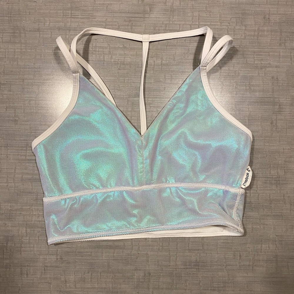 Reebok White Shiny Strappy Top